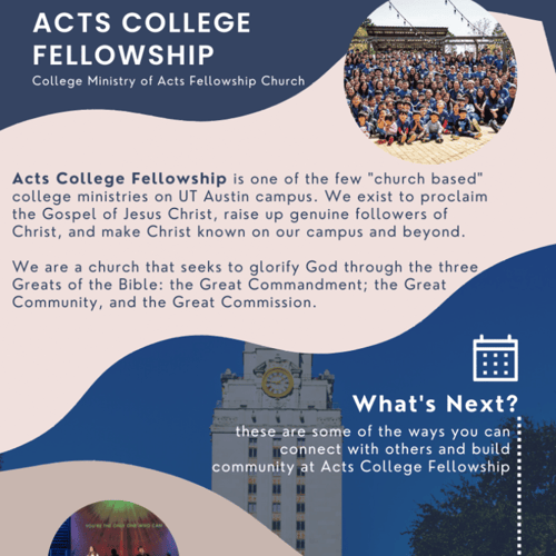 Acts College Fellowship at UT Austin - Christian category in Austin TX