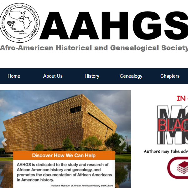 Afro-American Historical and Genealogical Society - Black category in Washington DC