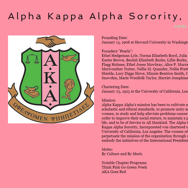 Alpha Gamma Chapter of Alpha Kappa Alpha -  industry in Los Angeles CA