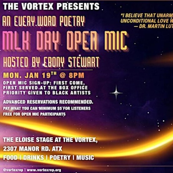 An Every.Word Poetry MLK Day Open Mic | Hosted by Ebony Stewart