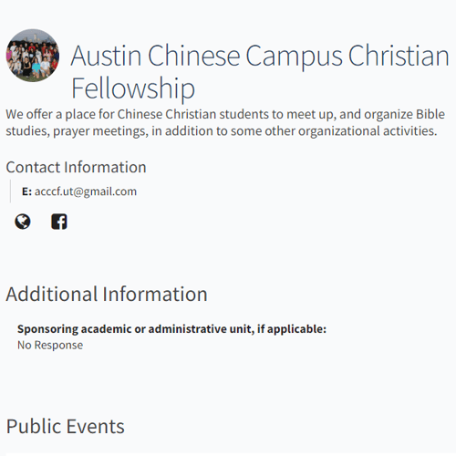 Austin Chinese Campus Christian Fellowship - Chinese category in Austin TX