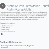 Austin Korean Presbyterian Church Psalm Young Adults