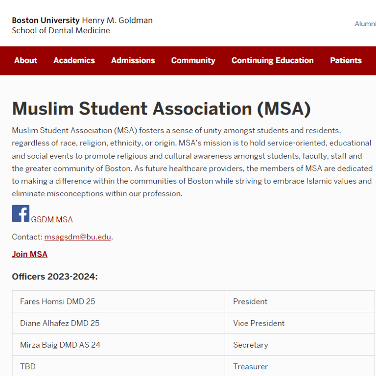 BU Muslim Student Association - Muslim category in Boston MA