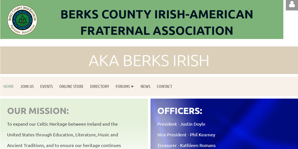 Berks County Irish-American Fraternal Association -  industry in Wyomissing PA