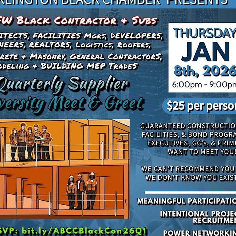 Black Contractors & Subs Quarterly Supplier Diversity Meet & Greet