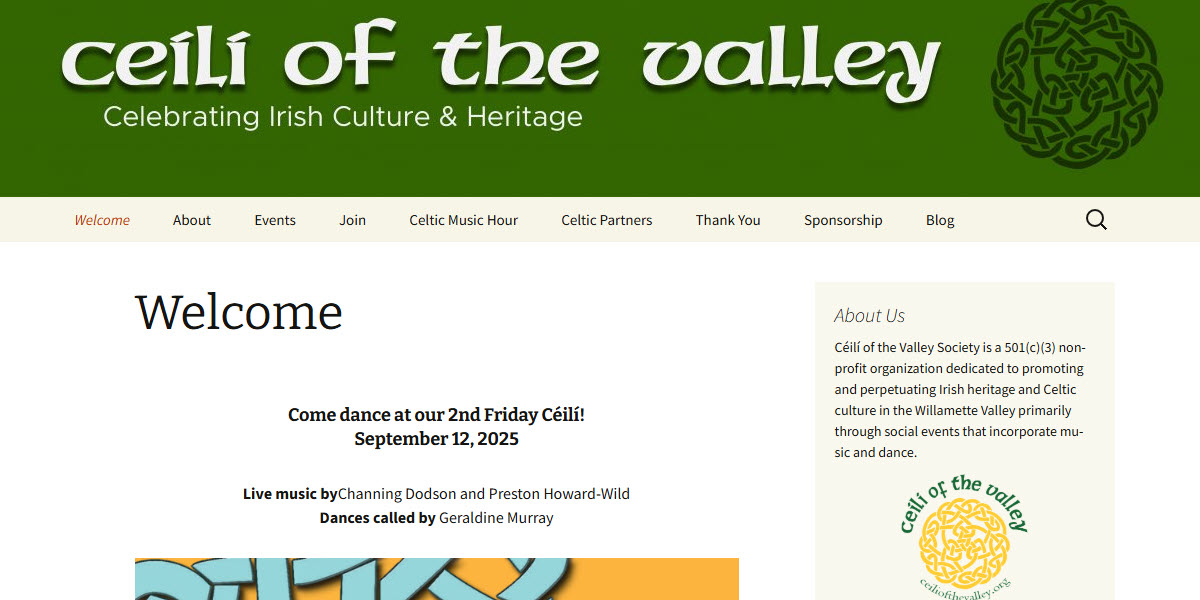 Ceili of the Valley Society -  industry in Salem OR