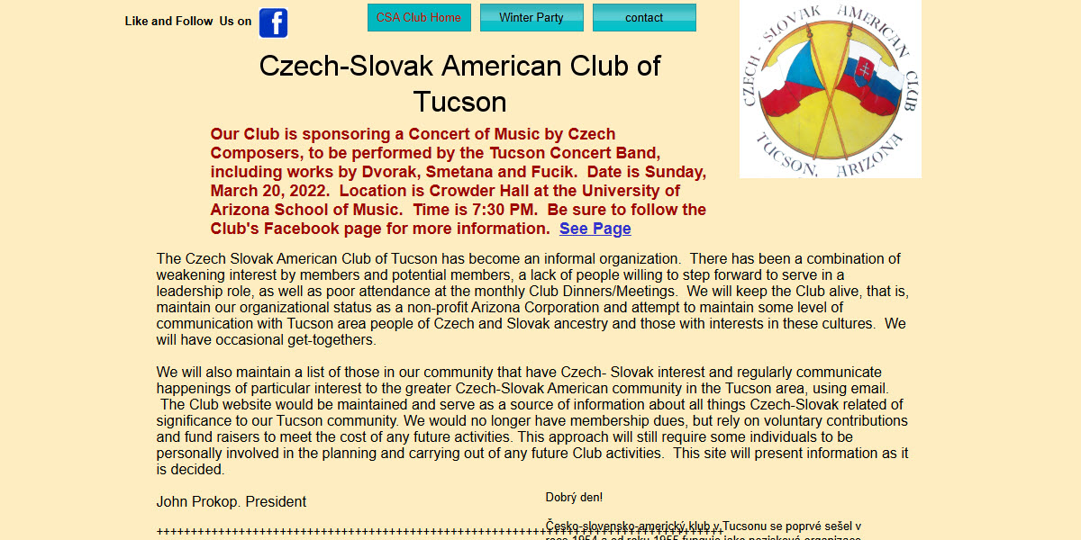 Czech Slovak American Club of Tucson -  industry in Tucson AZ