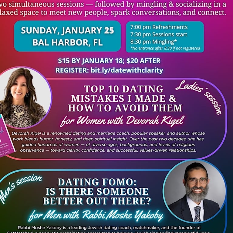 Date with Clarity: An Evening with Devorah Kigel and Rabbi Moshe Yakoby
