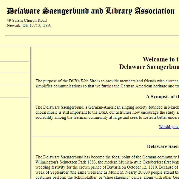 Delaware Saengerbund and Library Association - German category in Newark DE