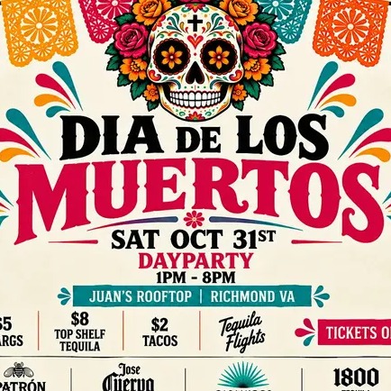 Dia De Los Muertos (Halloween Dayparty) at Juan's Rooftop