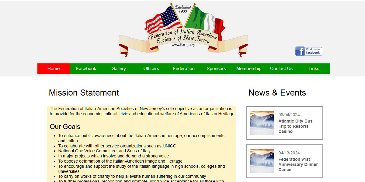Federation of Italian-American Societies of New Jersey -  industry in Kearny NJ