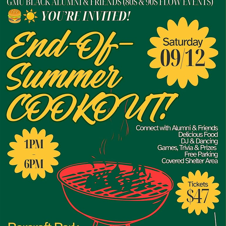GMU Black Alumni and Friends (80s & 90s Flow) End-of-Summer Cookout