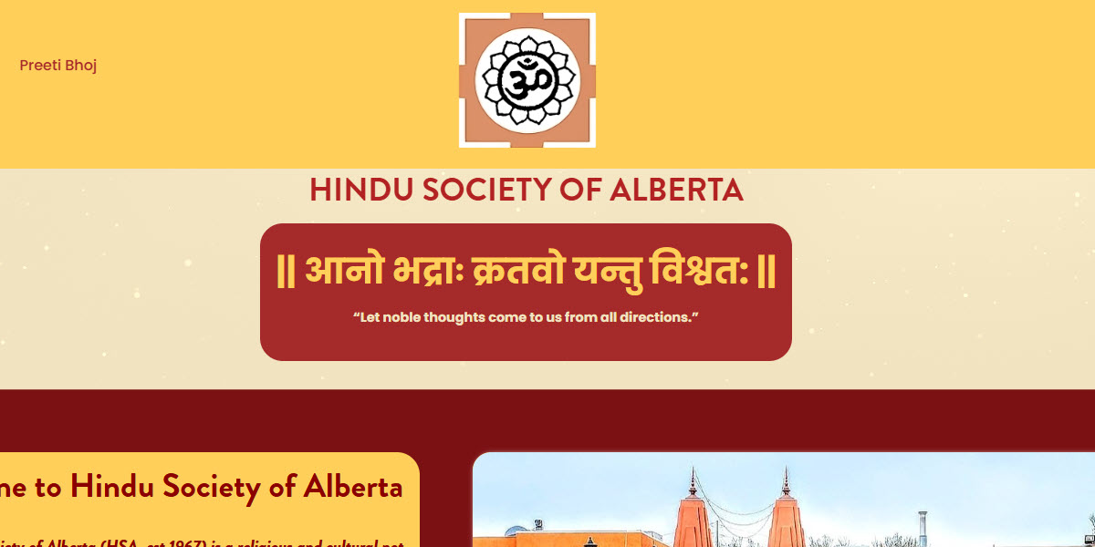 Hindu Society of Alberta -  industry in Edmonton AB