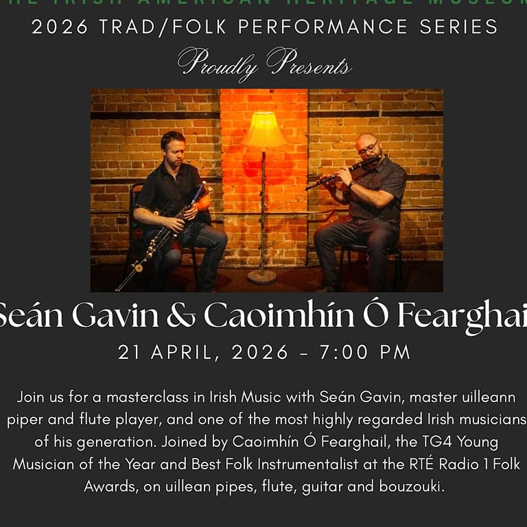 IAHM 2026 Trad/Folk Performance Series: Seán Gavin and Caoimhín Ó Fearghail