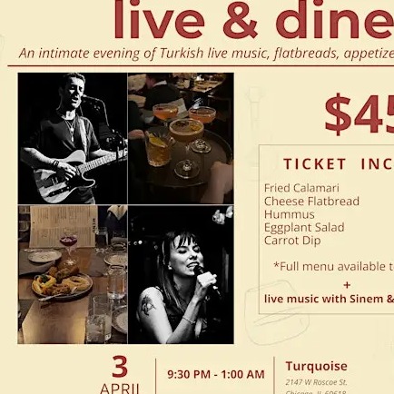 Intimate Evening of Turkish Live Music, Flatbreads, Appetizers And Drinks!
