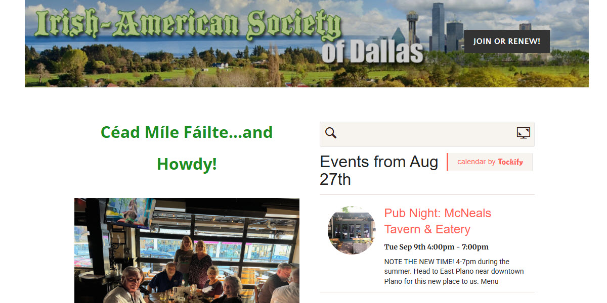 Irish-American Society of Dallas -  industry in Dallas TX