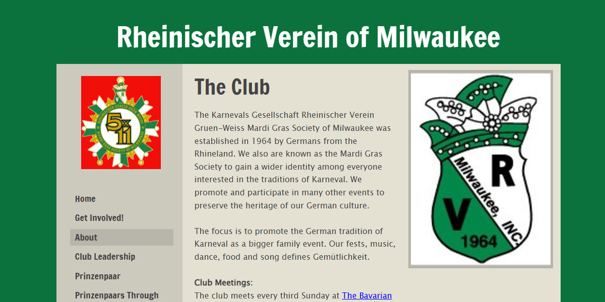 Karnevals Gesellschaft Rheinischer Verein Gruen-Weiss Mardi Gras Society of Milwaukee -  industry in Glendale WI