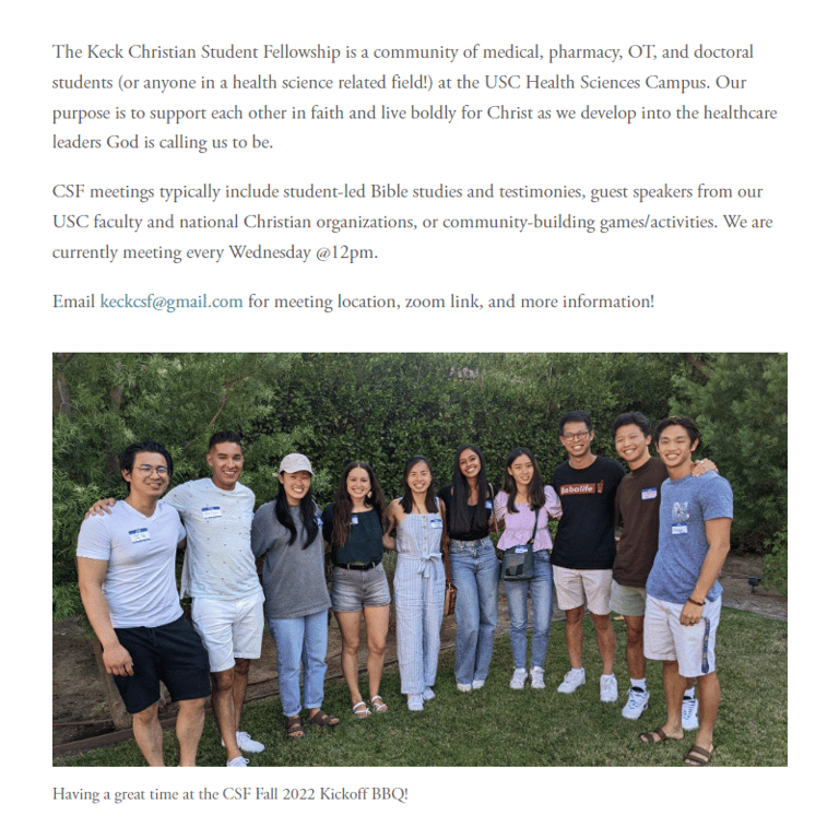 Keck Christian Student Fellowship -  industry in Los Angeles CA