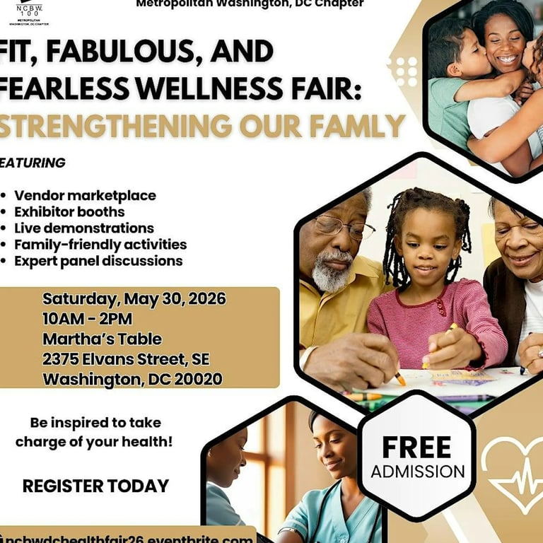 NCBW-DC's 3rd Annual Fit, Fabulous, and Fearless Wellness Fair