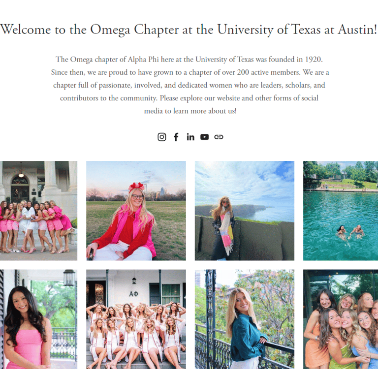 Omega Chapter of Alpha Phi - Women category in Austin TX