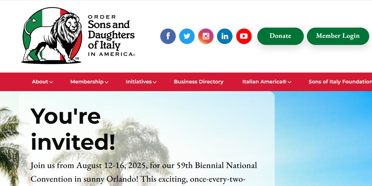 Order Sons and Daughters of Italy in America -  industry in Washington DC