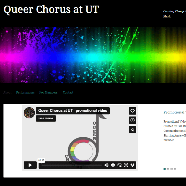 Queer Chorus at UT -  industry in Austin TX