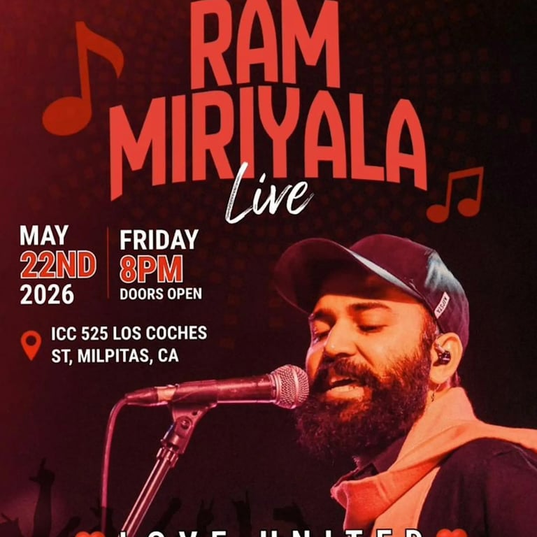 Ram Miriyala Live in Bay Area