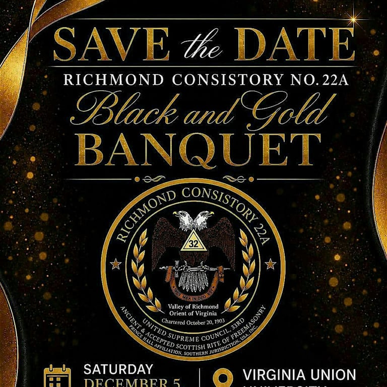 Richmond Consistory 22A Black & Gold Banquet