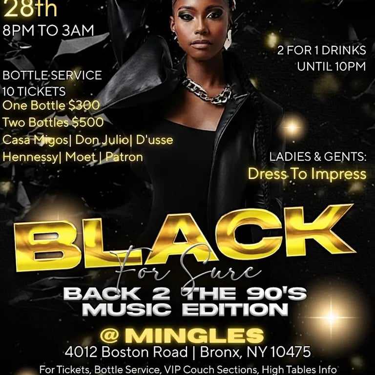Sat March 28th, 2026 - BLACK For Sure @ MINGLES
