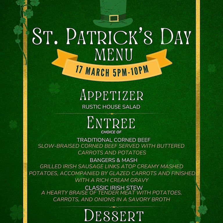 St Patrick's day Dinner