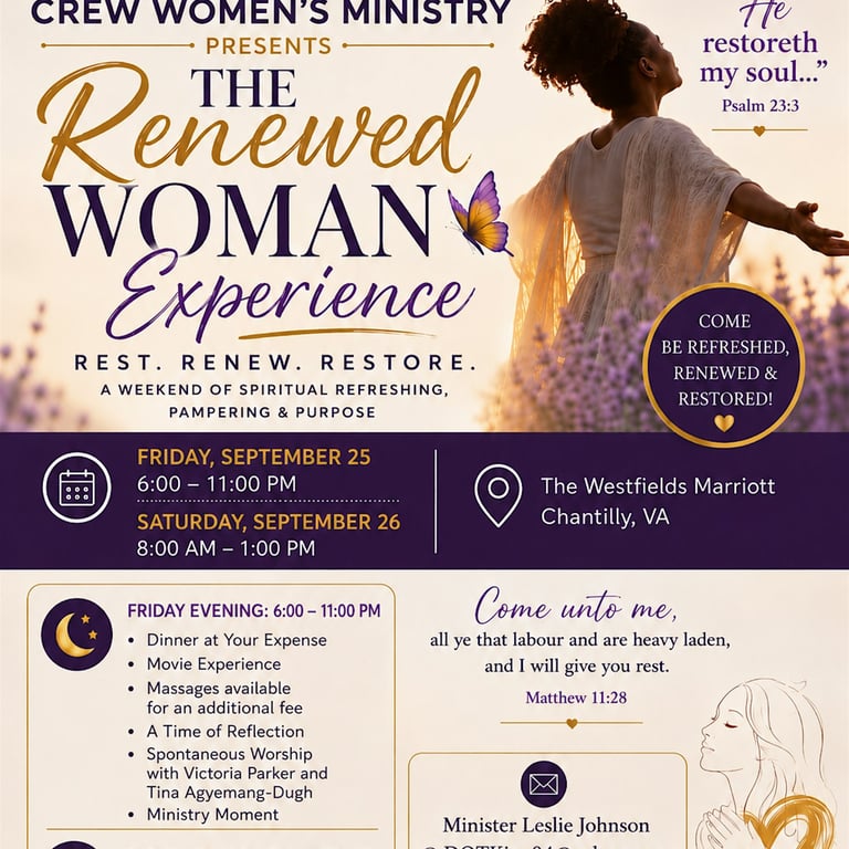The Renewed Woman Experience - Community of Faith CREW Women's Ministry