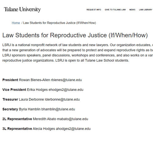 Tulane Law Students for Reproductive Justice