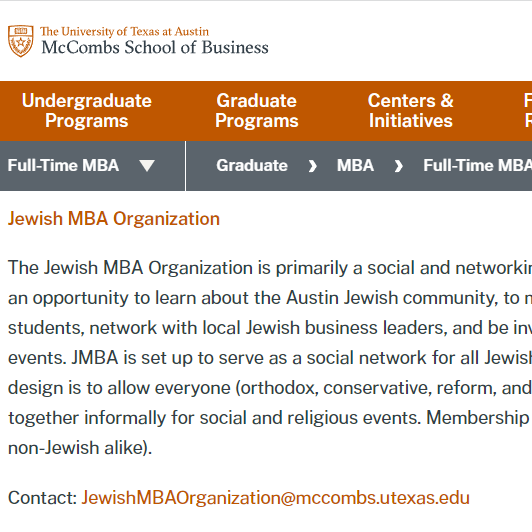 UT Austin Jewish MBA Organization