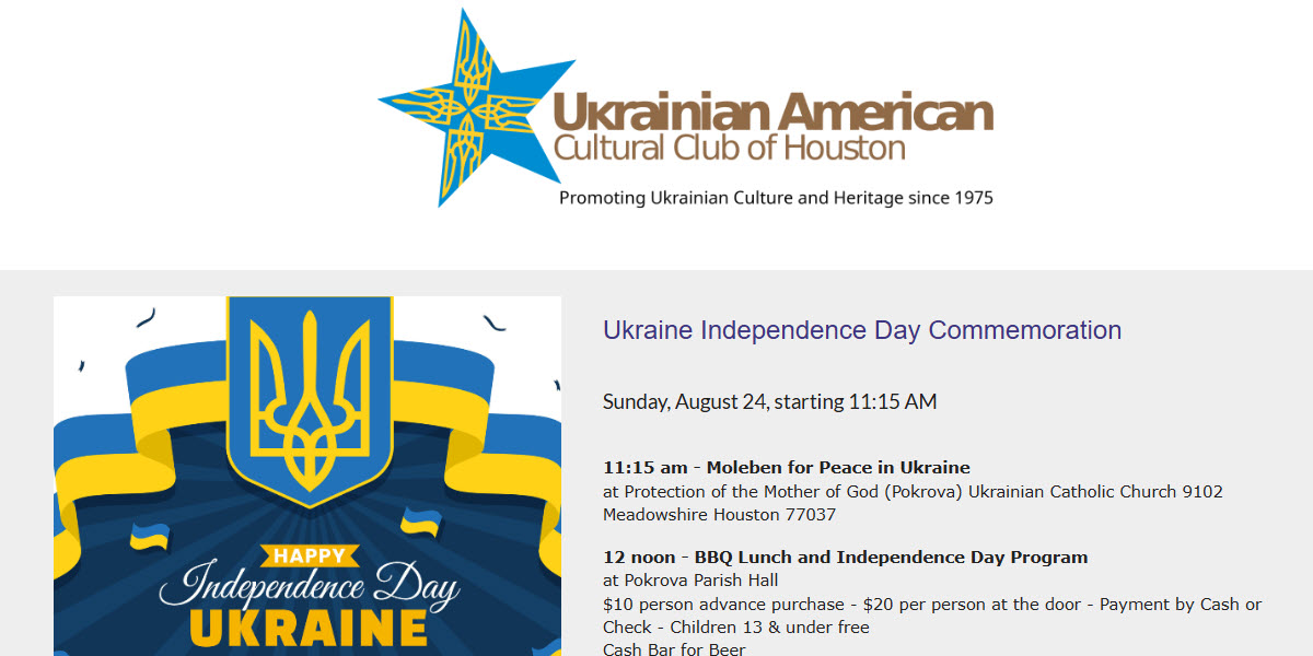 Ukrainian American Cultural Club of Houston -  industry in Houston TX