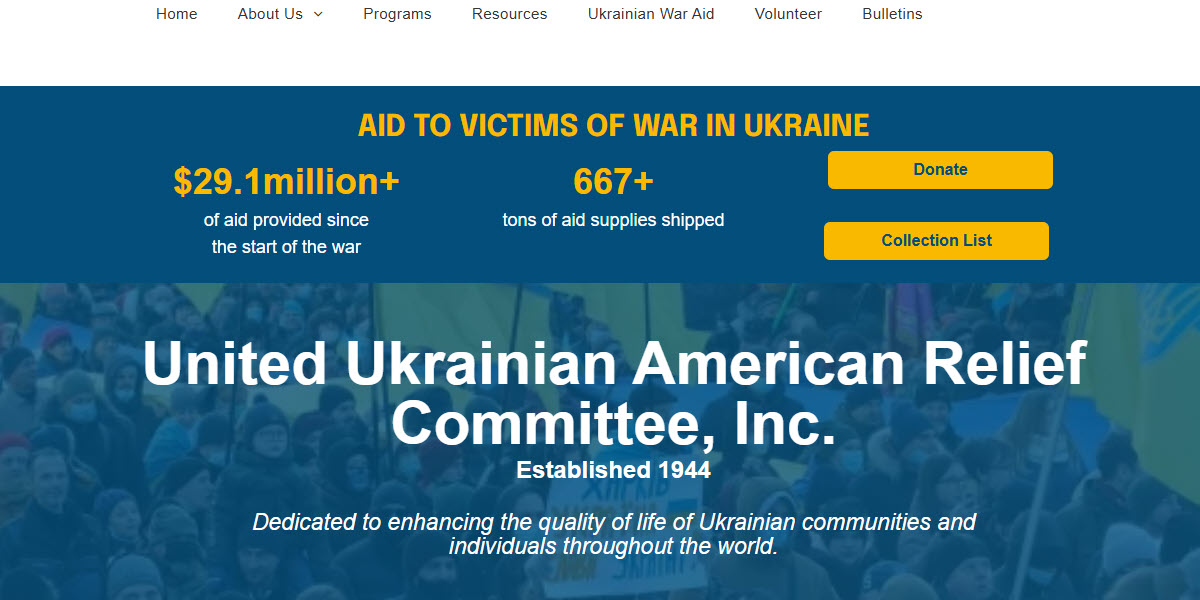 United Ukrainian American Relief Committee, Inc. -  industry in Philadelphia PA
